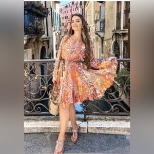 Zara Boho flowy print Dress